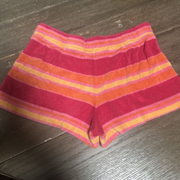 Y2K Express Terry Cloth Shorts Multi Color Small With Pockets No String - Picture 6 of 7